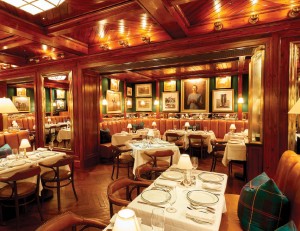 The handsome dining room at The Polo Bar.