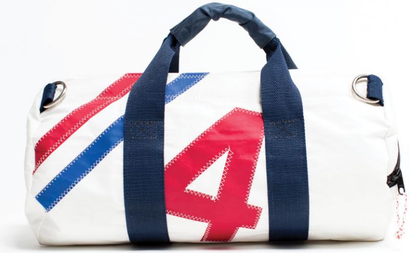 ON SAIL This ridiculously cool recycled duffel, made from yacht sails, is not only for yachties. We can think of a dozen active friends who’d kill to own one. $159, at Re-Sails in Annapolis.
