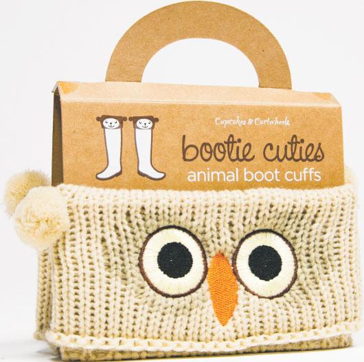 TOO CUTE! Boots add an edge to any look; Bootie Cuties animal boot cuffs by Cupcakes and Cartwheels soften it. Be a kid again this holiday season! $15, at Pandora’s Box in Federal Hill.