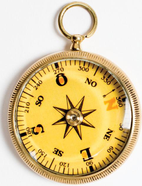 SAFE COURSE We know! Get your fancy friend who has everything a beautiful mariner’s compass. They come in other styles as well. $28, at The Annapolis Bookstore.