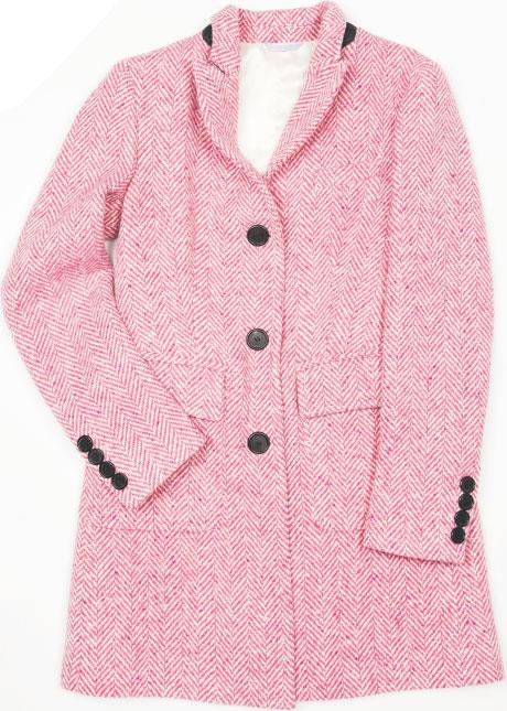 PINK LADY This neatly tailored herringbone coat by Il Cappottino reminds us of something all-time coat queen Audrey Hepburn might have donned. The Italian brand, founded in 2007, aims to improve every customer’s image, one coat at a time. $1,265, at Ruth Shaw in Cross Keys.