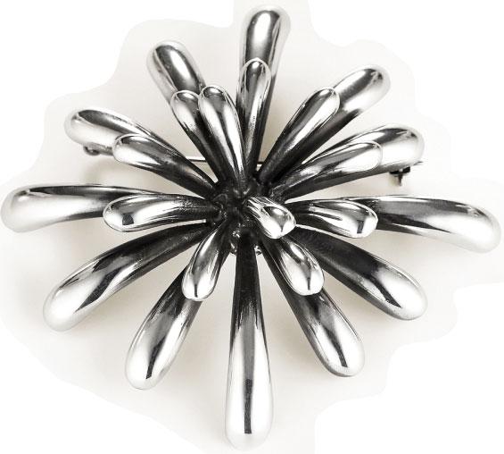 GIRL ON FIRE This handmade sterling silver Fireworks Pin designed by Zina of Beverly Hills is large and in charge, perfect for the splashy, personality-forward glamour gal—something like Zina herself. $315, at Blanca Flor Silver Jewelry in Harbor East (and Annapolis).