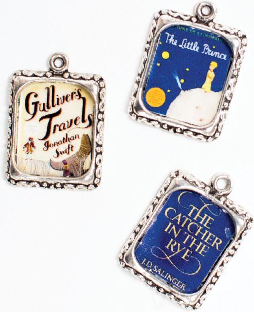 CHARMED For the book lover and jewelry buff, these adorable charms celebrate classic works such as The Catcher in the Rye. The seller stocks used and rare books, too. Be sure to pick your friend a real volume or two. Charms, $5 each, at the Annapolis Bookstore.