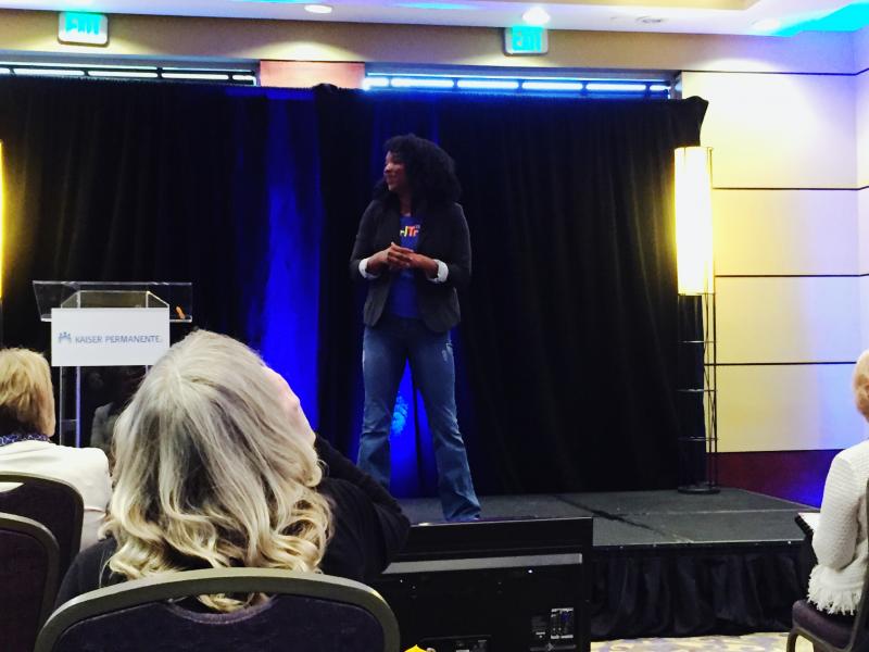 GirlTrek founder Morgan Dixon addressing the Light City U audience. 