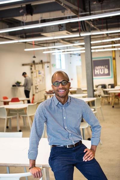 Darius Graham of JHU's Social Innovation Lab mentors and convenes social entrepreneurs at Impact Hub. 