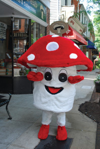 Fun Gus, the Mushroom Festival mascot. 