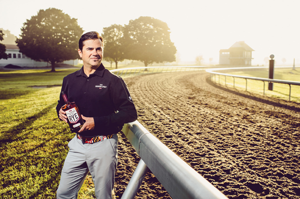 Sagamore Spirit president Brian Treacy at the track on Sagamore Farms. The soil is reinforced with shredded Lycra recycled from Under Armour.