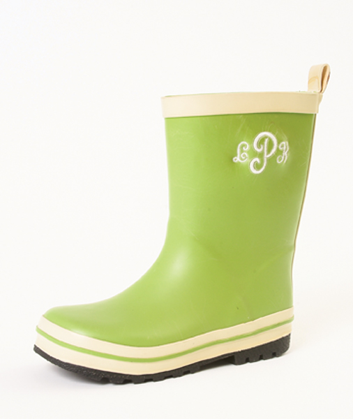 ZOUBABY Monogrammed rain boots, $98 “These cute all-weather boots will look even more precious on my sweet niece Bailey Rose.” Lil’ Lamb Boutique.