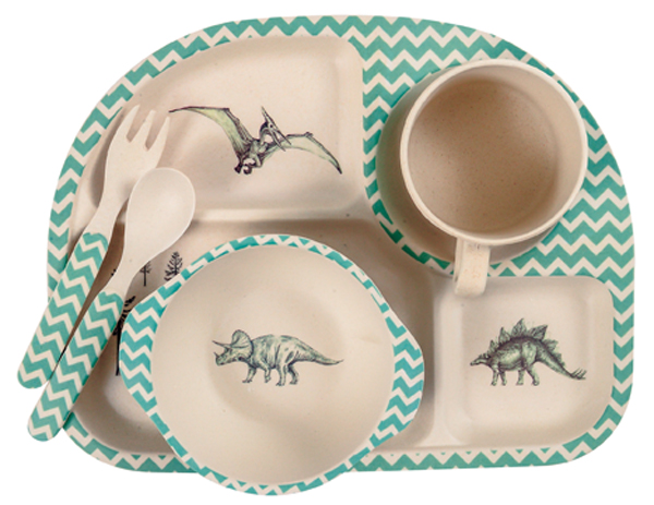 bamboo dinnerware, $35 “How cute is this organic table set? My nieces and nephews will adore it. They love dinosaurs.” Wee Chic. 