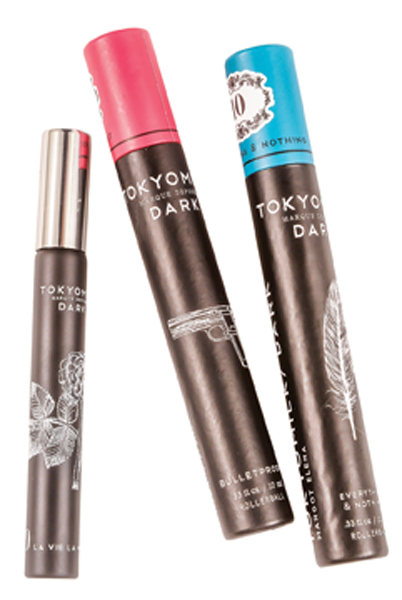 tokyomilk rollerballs, $22 each “These cool perfume sticks are awesome inexpensive gifts for my daughter’s best friends.” Brightside Boutique. 